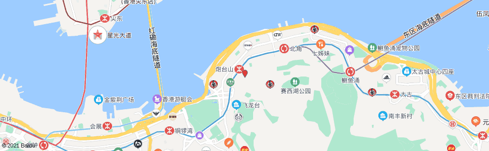 香港炮台山道(金文泰中學)_巴士站地圖_香港巴士_妙搜巴士搜尋2024