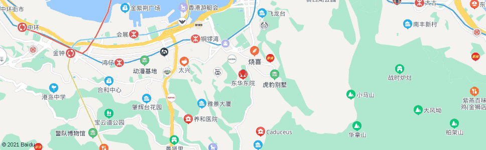 香港銅鑼灣(東院道)_巴士站地圖_香港巴士_妙搜巴士搜尋2025