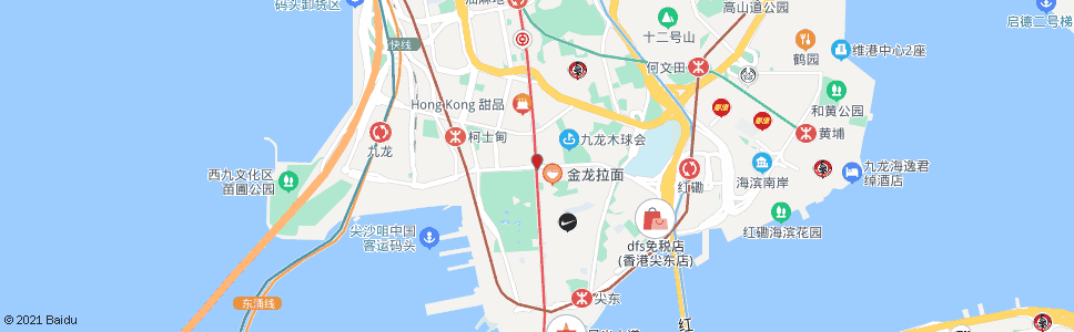 香港佐敦道西鐵柯士甸_巴士站地圖_香港巴士_妙搜巴士搜尋2025