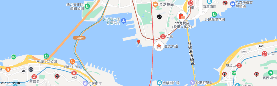 香港尖沙咀(天星碼頭)_巴士站地圖_香港巴士_妙搜巴士搜尋2024