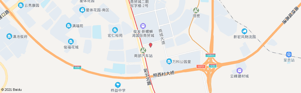 昆明新螺蛳湾公交枢纽站彩云北路(轨道交通1号线南部汽车站站)_公交站地图_昆明公交_妙搜公交查询2024