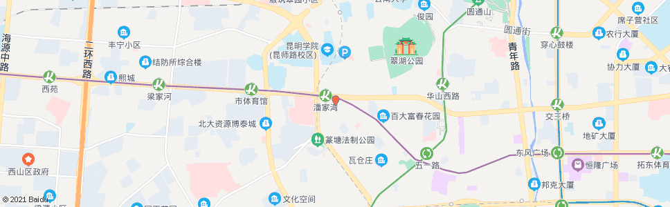 昆明潘家湾(西安马路)_公交站地图_昆明公交_妙搜公交查询2025