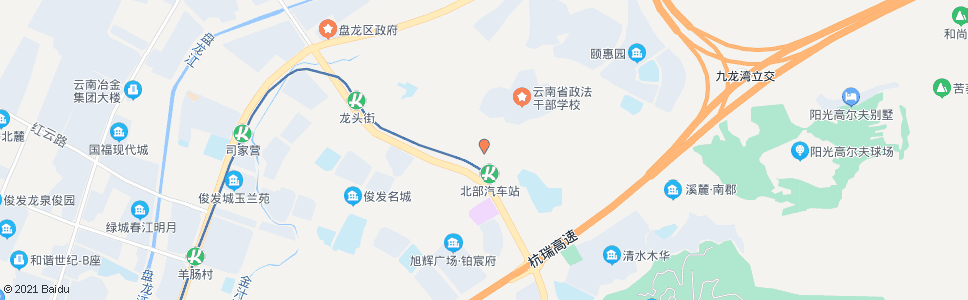 昆明沣源路中段(轨道交通2号线北部汽车站)_公交站地图_昆明公交_妙搜公交查询2024