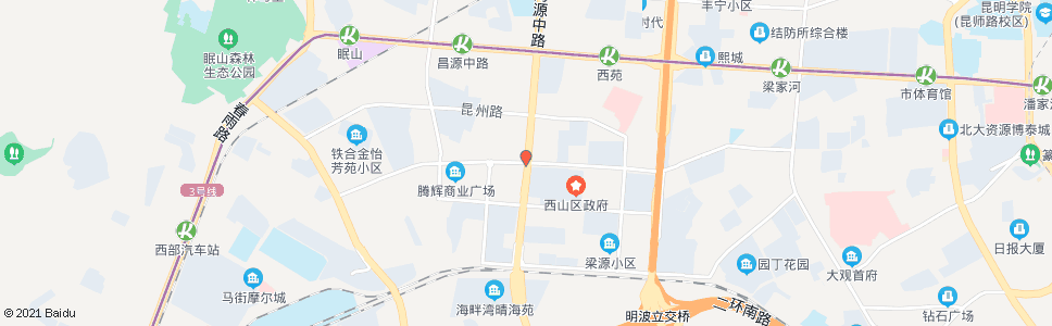 昆明西山区政府(兴苑路)_公交站地图_昆明公交_妙搜公交查询2024