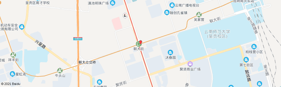 昆明联大街口_公交站地图_昆明公交_妙搜公交查询2025