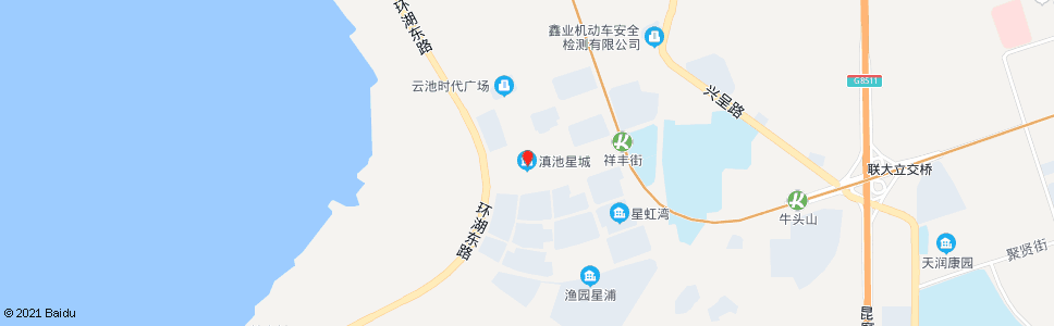 昆明滇池星城小区(驼峰街)_公交站地图_昆明公交_妙搜公交查询2024