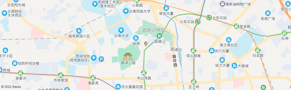 昆明圆通街口北门街_公交站地图_昆明公交_妙搜公交查询2024