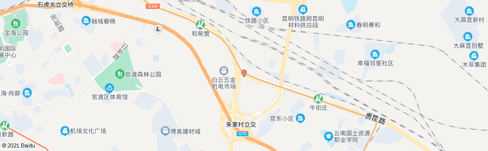 昆明彩云北路口(贵昆路)_公交站地图_昆明公交_妙搜公交查询2024