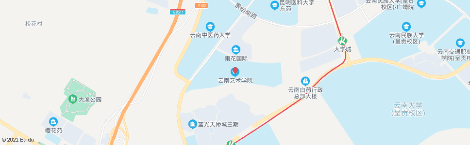 昆明艺文学院_公交站地图_昆明公交_妙搜公交查询2025