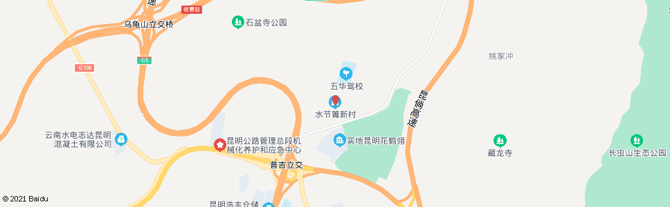 昆明水洁箐新村_公交站地图_昆明公交_妙搜公交查询2024