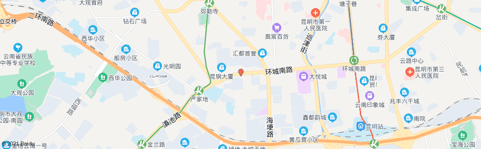 昆明华昌路口环城南路_公交站地图_昆明公交_妙搜公交查询2024