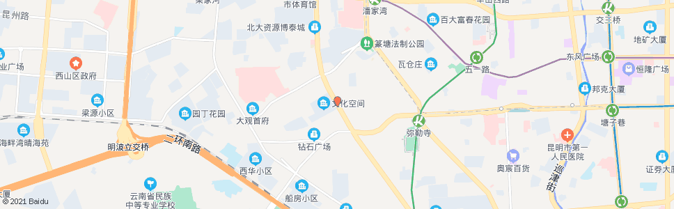 昆明环城西路口新闻路_公交站地图_昆明公交_妙搜公交查询2024