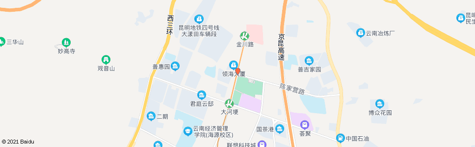 昆明陈家营路口金川路_公交站地图_昆明公交_妙搜公交查询2024