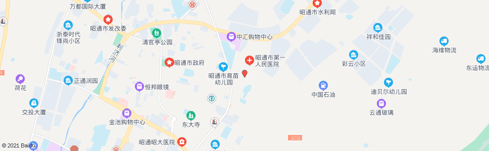 昭通市第一人民医院后门_公交站地图_昭通公交_妙搜公交查询2024